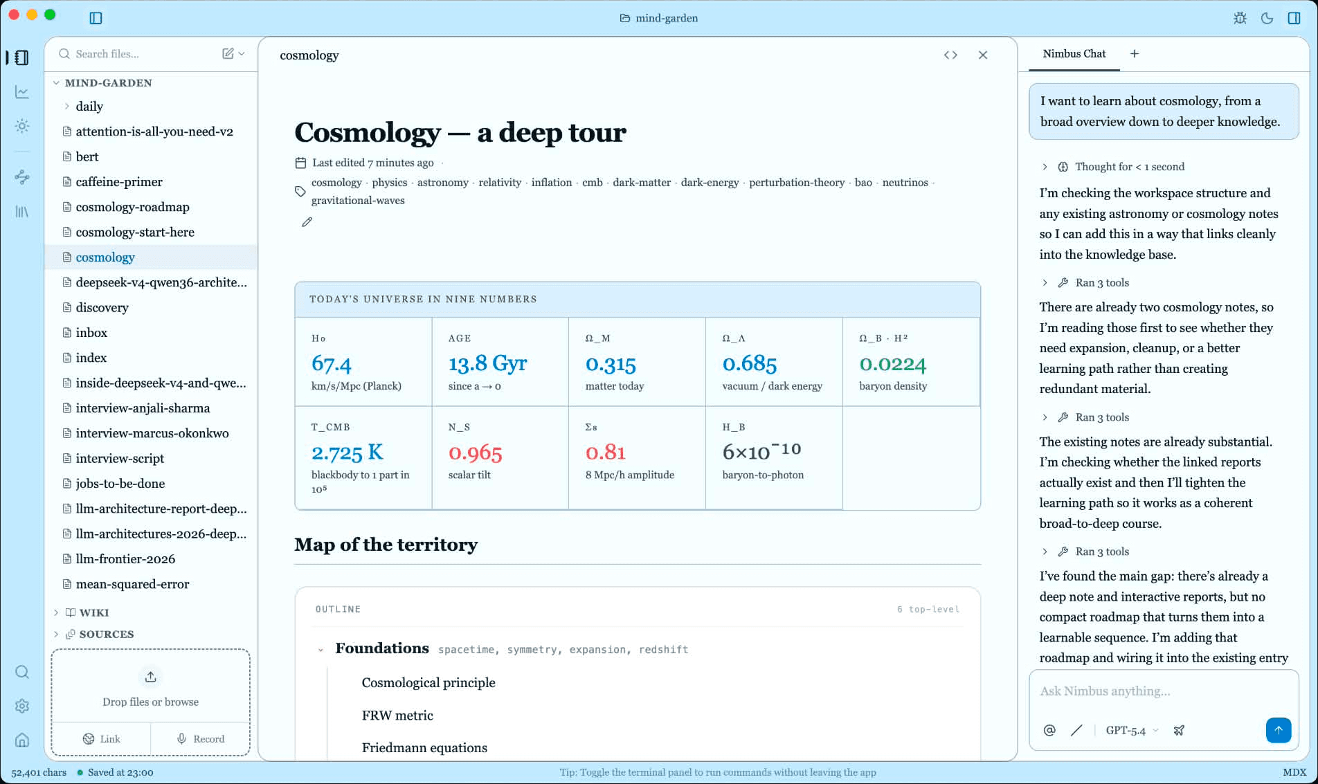 Noteshell app — light mode